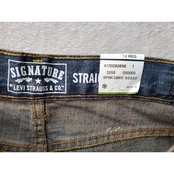 Levi's Jeans Boys Size 12 Blue Denim 100% Cotton Pockets Flat Front Straight Leg - Picture 9 of 11